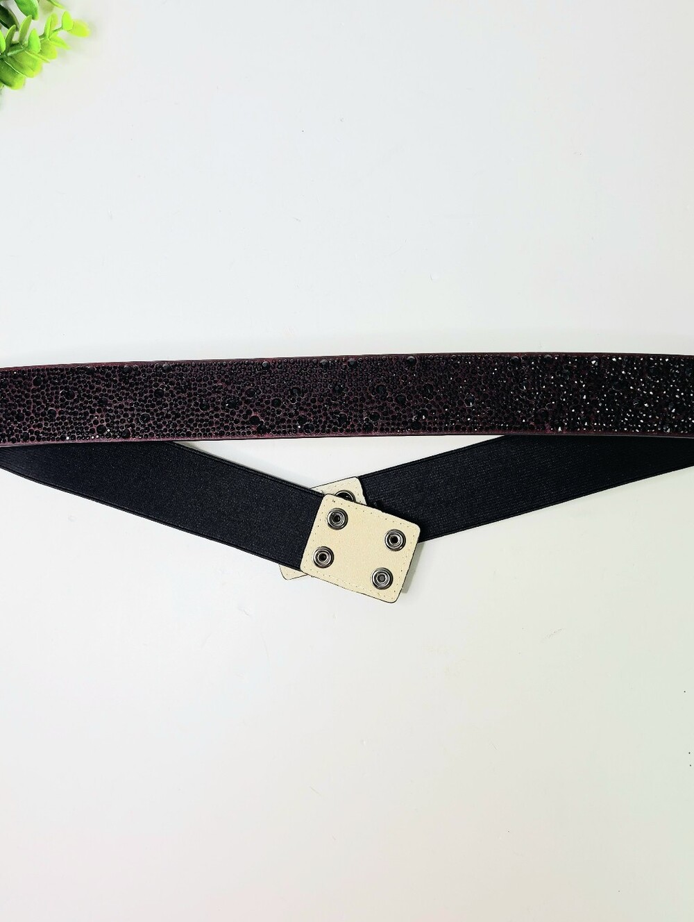 White House Black Market Crystal Embellished Stretch Belt